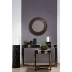 Black and Gold Small Floor Standing Hurricane Candle Holder | Akola