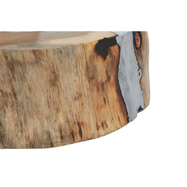 Large Acacia and Glass Hurricane Candle Holder | Almora