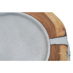 Large Acacia and Glass Hurricane Candle Holder | Almora