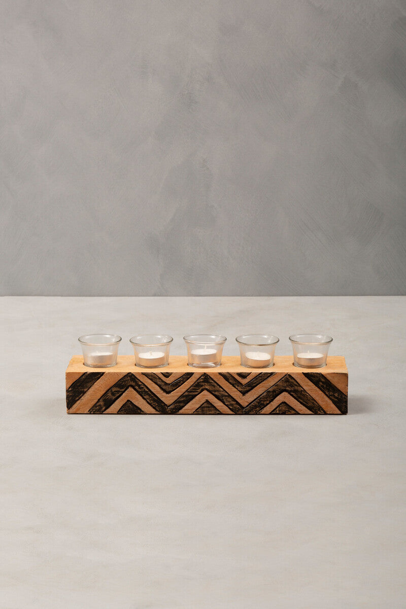 Tribal Wooden Tealight Holder | Bantu