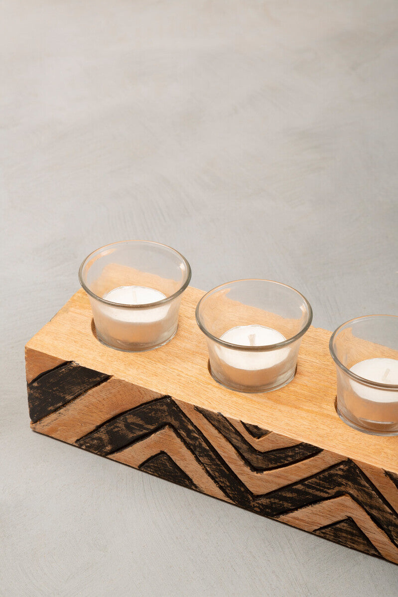 Tribal Wooden Tealight Holder | Bantu