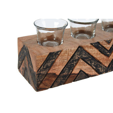 Tribal Wooden Tealight Holder | Bantu