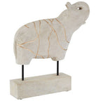 Whitewash Mango Wood Elephant Sculpture | Vena