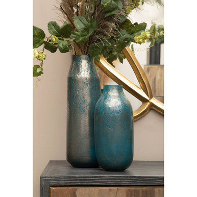 Blue Speckled Glass Small Vase | Caris