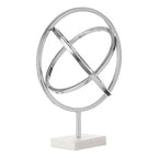 Silver Finish Spiral Sculpture with Marble Base | Mirano
