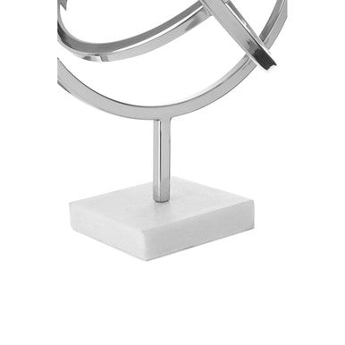 Silver Finish Spiral Sculpture with Marble Base | Mirano