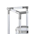 Large Candle Holder in Silver Finish and Acrylic | Lucita