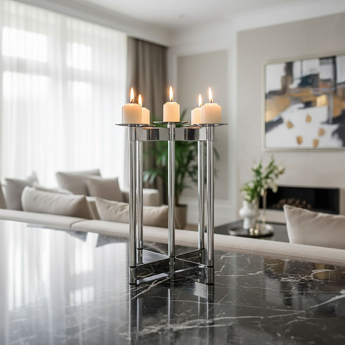 Lucita Silver Candelabra