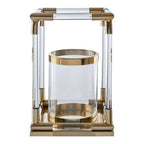 Small Candle Holder in Gold Finish and Acrylic | Lucita