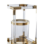 Small Candle Holder in Gold Finish and Acrylic | Lucita