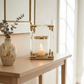 Small Candle Holder in Gold Finish and Acrylic | Lucita