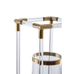 Large Candle Holder in Gold Finish and Acrylic | Lucita