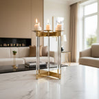 Lucita Gold Finish Candelabra.