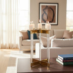 Lucita Gold Finish Candelabra.