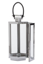 Small Silver Hexagonal Lantern with Hair on Leather Handle | Herber