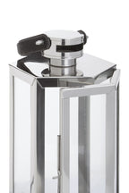 Small Silver Hexagonal Lantern with Hair on Leather Handle | Herber