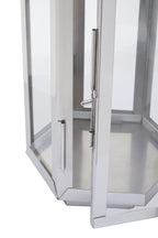 Small Silver Hexagonal Lantern with Hair on Leather Handle | Herber