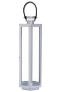 Medium Silver Hexagonal Lantern with Hair on Leather Handle | Herber