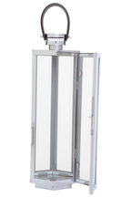 Medium Silver Hexagonal Lantern with Hair on Leather Handle | Herber