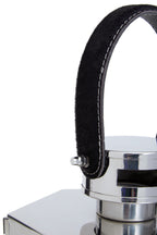 Medium Silver Hexagonal Lantern with Hair on Leather Handle | Herber