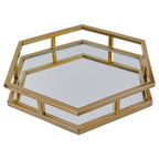 Gold Finish Hexagonal Tray | Herber