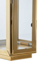 Medium Gold Finish Lantern with Hair on Leather Handle | Herber