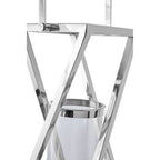 Large Silver Criss Cross Lantern | Cruzar