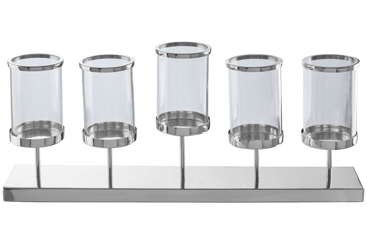 Kensington Townhouse 5 Light Silver Candle Holder.
