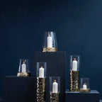 Large Hurricane Gold Candle Holder | Martele