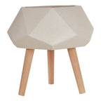 White Geometric Planter with Legs | Darnell