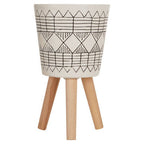 White and Black Small Planter | Darnell