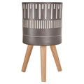Large Black and White Finish Planter | Darnell