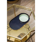 Set of Two Navy and Gold Trays | Elva