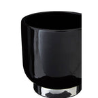 Black Small Planter with Silver Finish Base | Callie