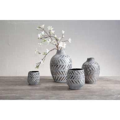 Helaine Grey and Silver Large Ceramic Planter