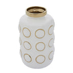 Large White and Gold Ceramic Vase | Curva