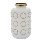 Large White and Gold Ceramic Vase | Curva