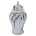 Grey and White Marble Effect Small Ceramic Jar | Marmo