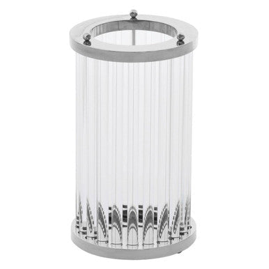 Large Silver and Glass Candle Holder | Franklin