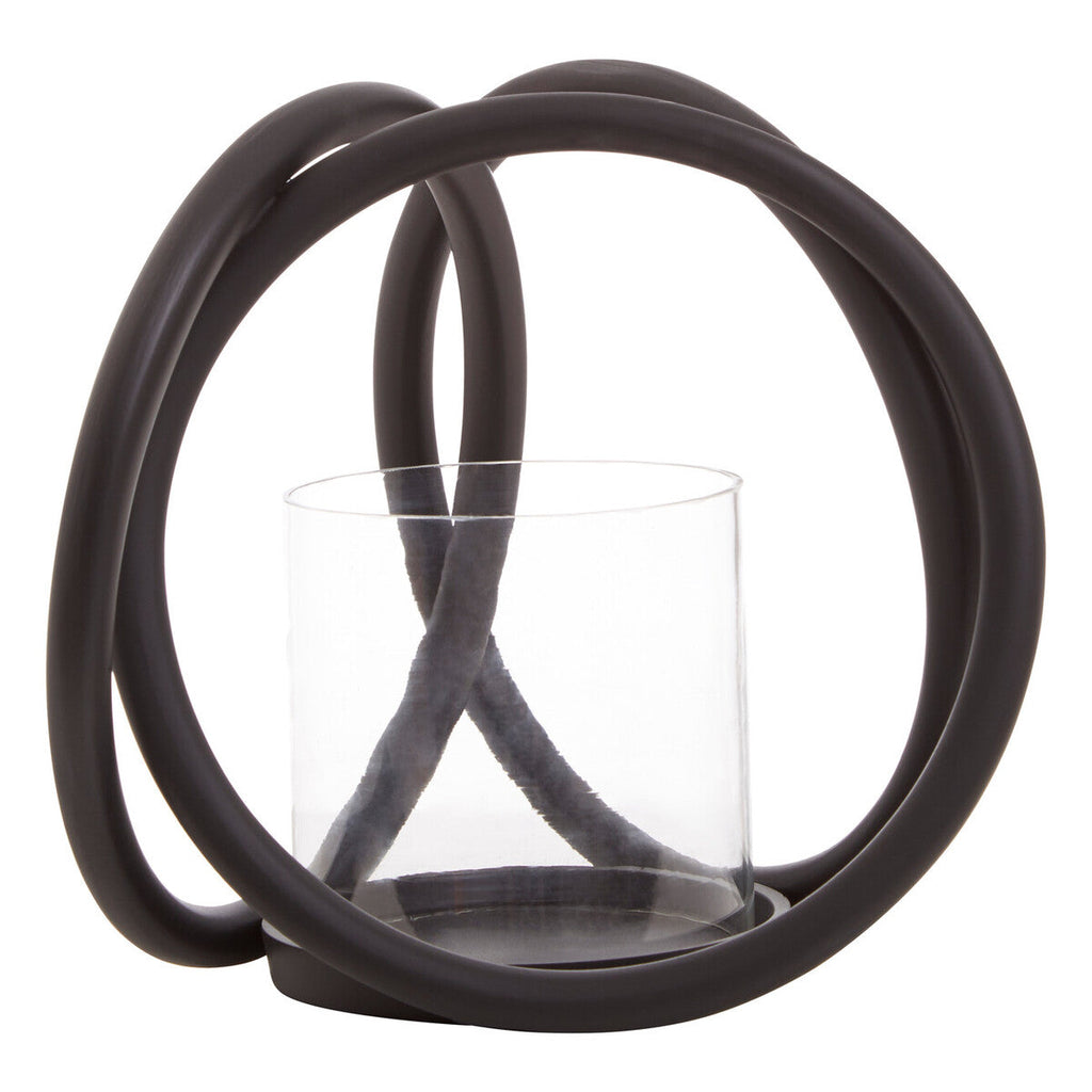 Small Matte Black Finish Candle Holder | Aura