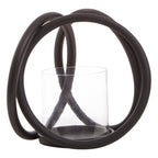Small Matte Black Finish Candle Holder | Aura