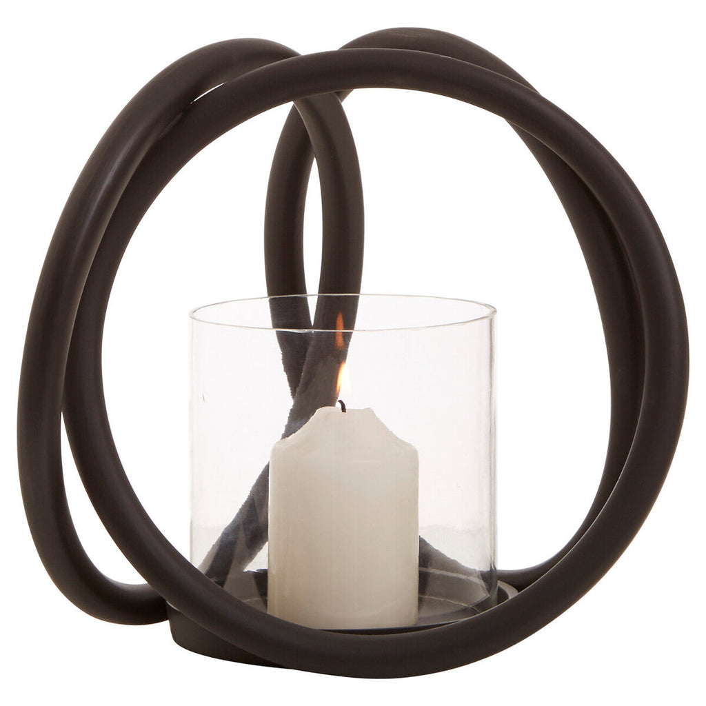 Small Matte Black Finish Candle Holder | Aura
