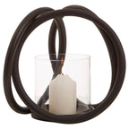 Small Matte Black Finish Candle Holder | Aura
