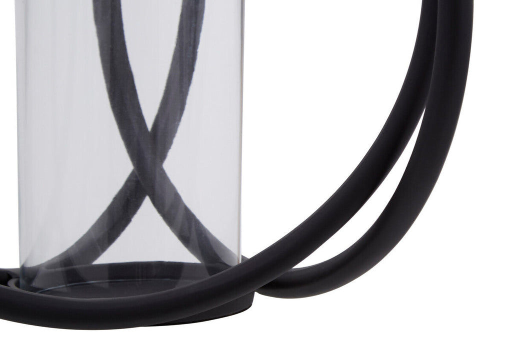 Medium Matte Black Finish Candle Holder | Aura