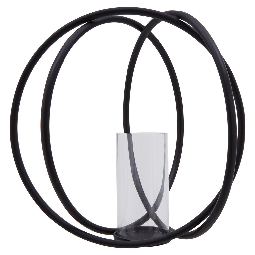 Large Matte Black Finish Candle Holder | Aura