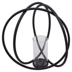 Large Matte Black Finish Candle Holder | Aura