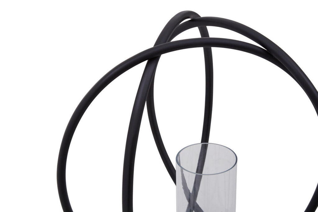Large Matte Black Finish Candle Holder | Aura