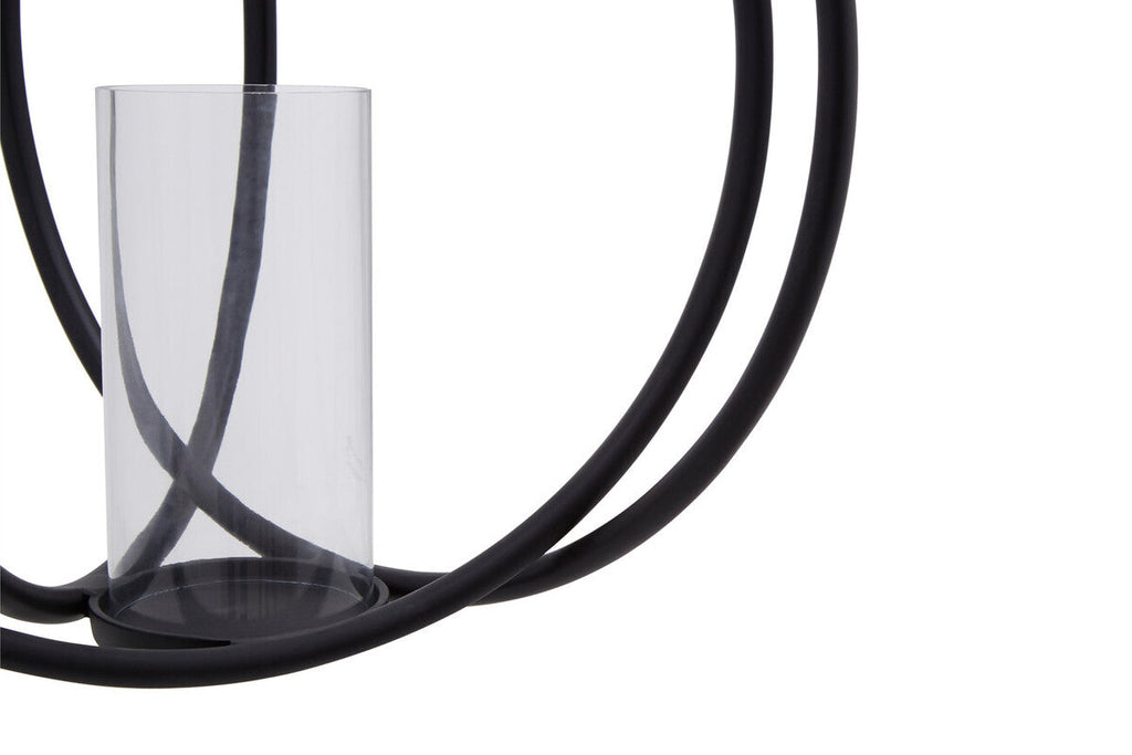 Large Matte Black Finish Candle Holder | Aura
