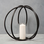 Large Matte Black Finish Candle Holder | Aura