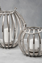 Small Silver Finish Lantern | Aura